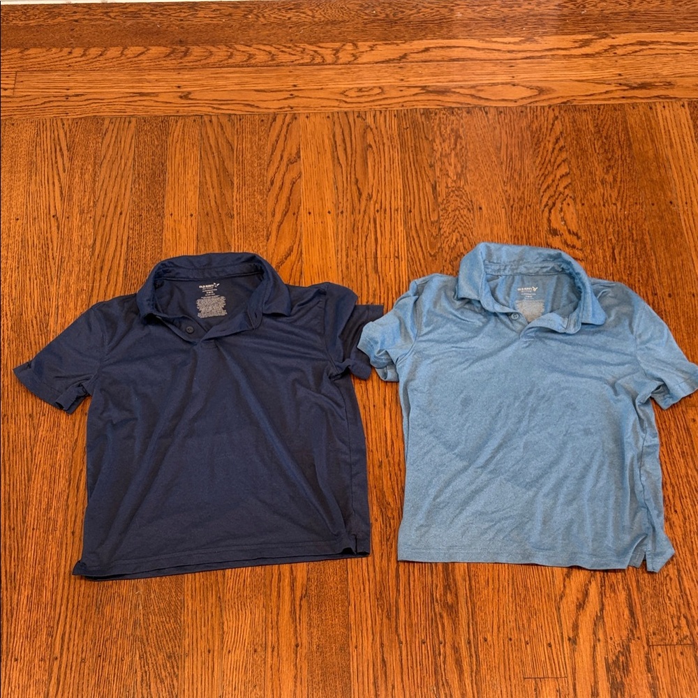 Old Navy Boys Active Cloud Motion Polo Bundle – Size Small 6–7 – Blue & Navy